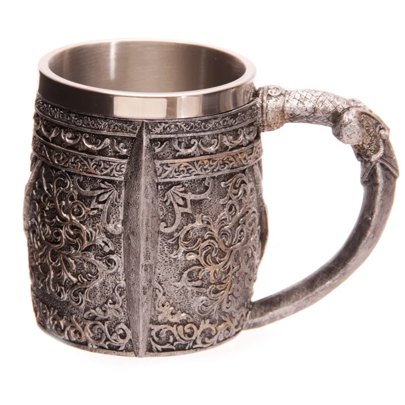 1Piece 350ML Resin Double Wall Stainless Steel 3D Skull Mugs Coffee Tea Bottle Mug Drinking Cup | Дом и сад