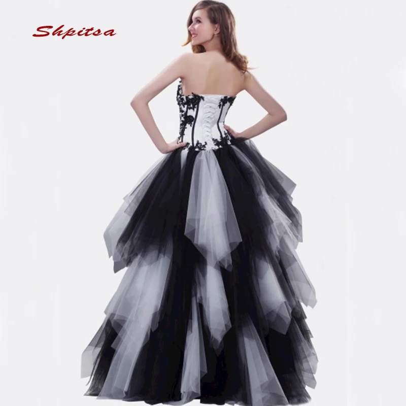 Белые и черные платья Quinceanera бальное платье для выпускного бала 16 милых платьев