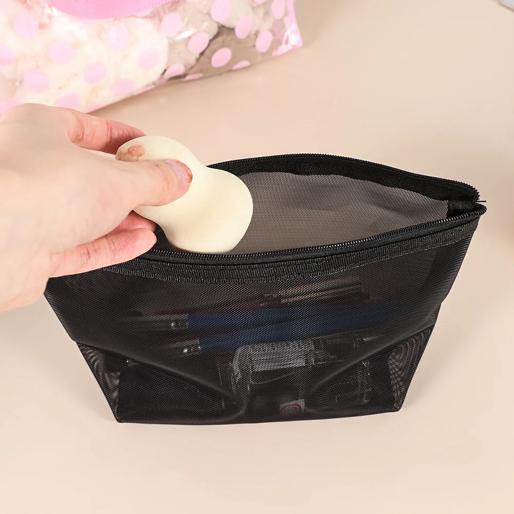 1PC Women Men Neceser Cosmetic Bag Black Transparent Travel Fashion Small Large Black Toiletry Makeup Organizer Bags Case Pouch