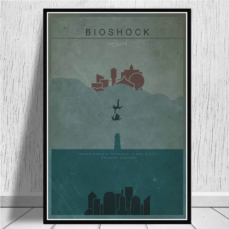 0007 Bioshock Rapture видео игра ретро детский подарок Художественный постер картина Картина Настенная картина домашний декор, плакаты и принты - Цвет: 0007