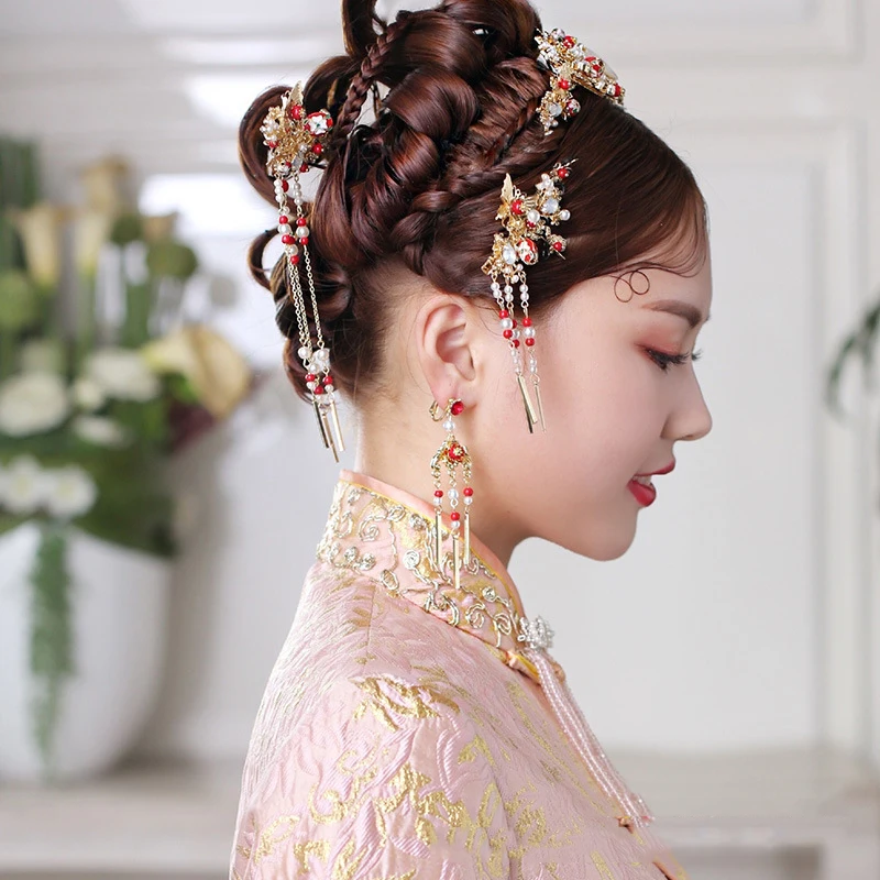 HIMSTORY китайский головной убор ручной работы для невесты костюм коронета с