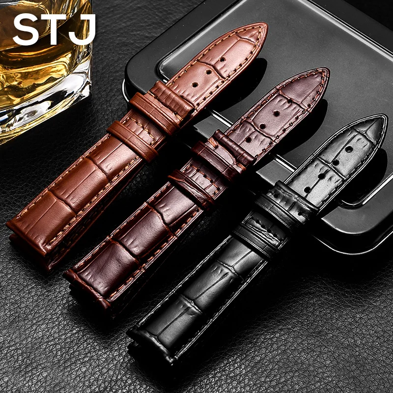 Кожаный ремешок для часов STJ Tissot/Seiko 14/16/18/19/20/21/22 мм | Наручные часы