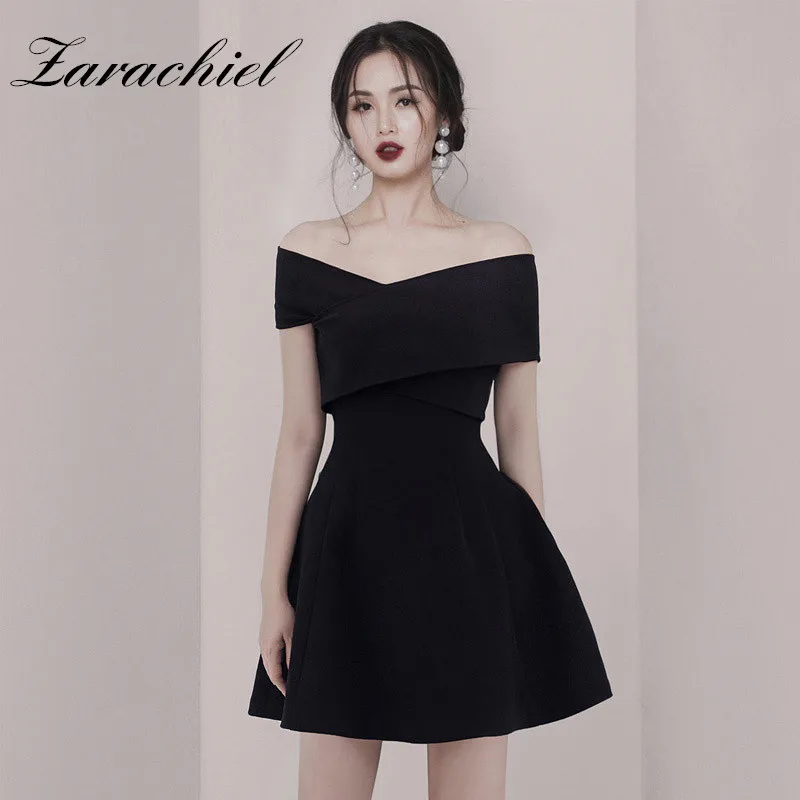 Sexy Off Shoulder Dress Women Hepburn Style Cross V-Neck High Waist Party Sundress 2019 Summer Mini Short Vintage Vestidos | Женская