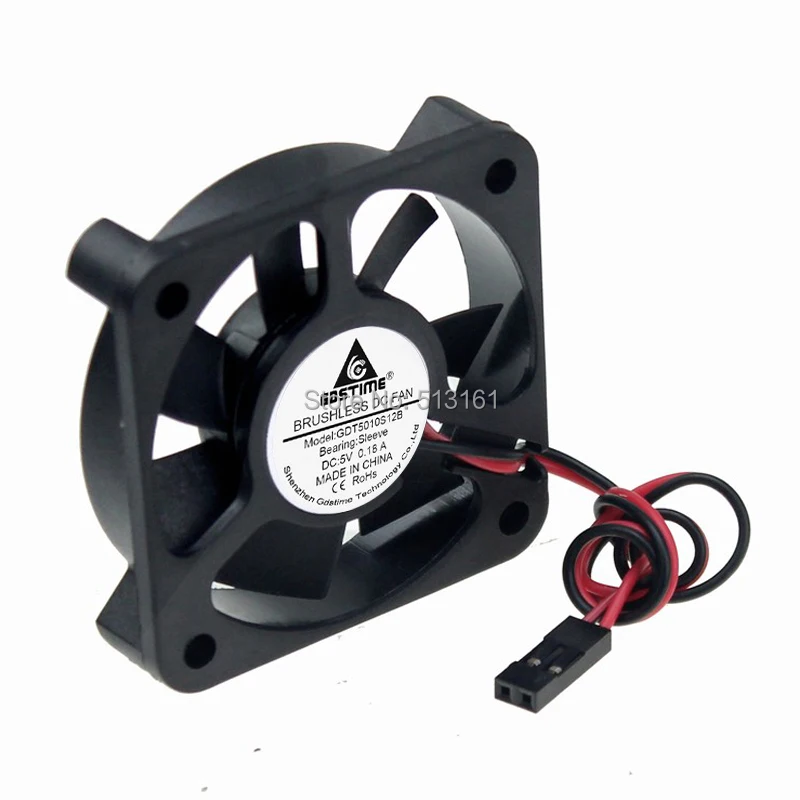 2 шт./лот Gdstime Dupont 2Pin 5V 5 см 5010 50x50x10 мм 50 Бесщеточный вентилятор охлаждения