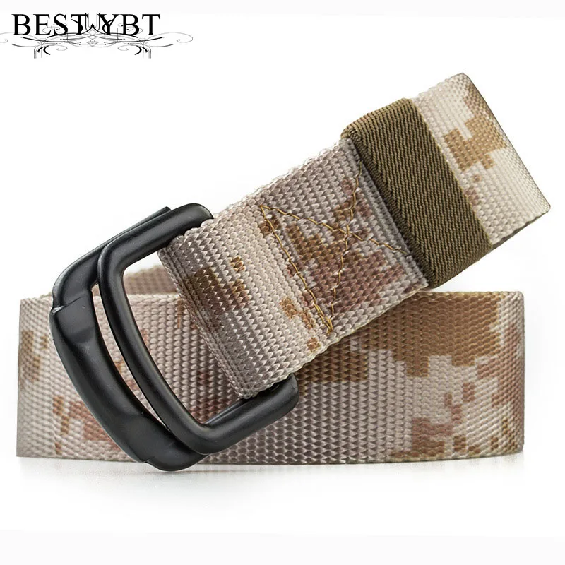 

Best YBT Unisex Belt Nylon Alloy Double ring buckle Women Belt Cowboy Outdoor Sports Simple Fashion Casual High Quality Men Belt