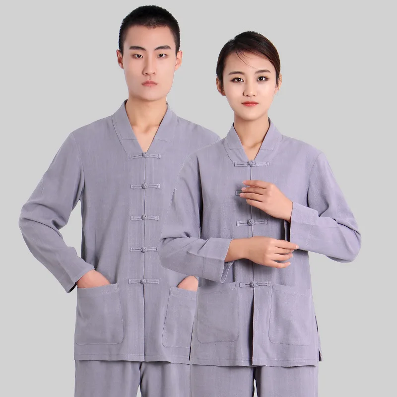 Тренировочная Униформа Shaolin храмовый костюм модель монаха для медитации кунг фу|