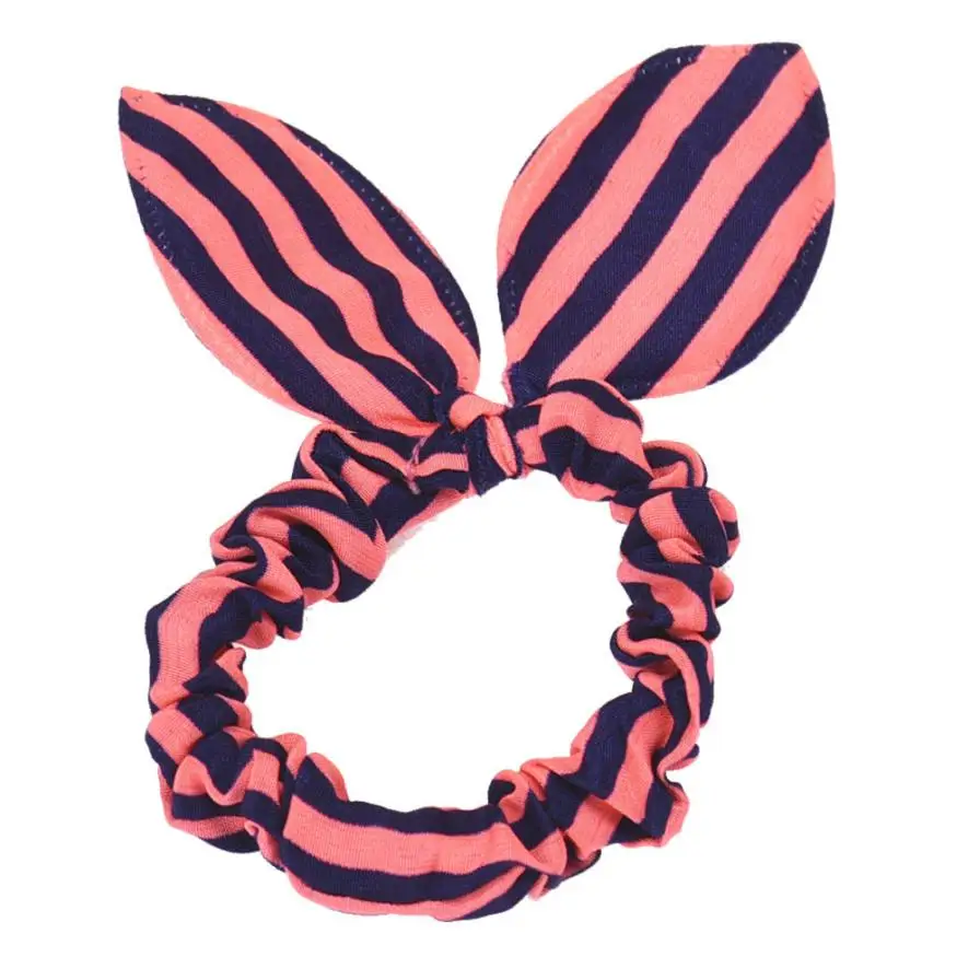 1PC Rabbit Ears Stripes Hair Ring Cute Girl Women Beauty Levert Dropship 3AP17 | Красота и здоровье