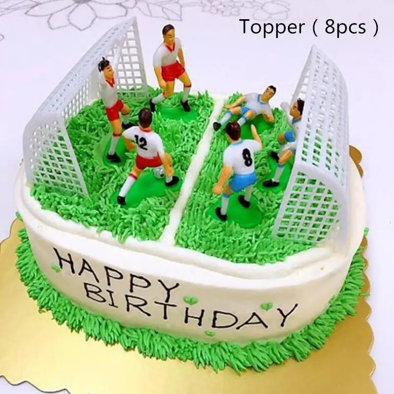 cupcake topper 8pcs Сувениры для мальчиков футбольная тематика Топпер для торта с днем рождения футбольные топперы для кексов с оберткой для украшения детского душа 12 комплектов = 24 шт - Цвет: cupcake topper 8pcs