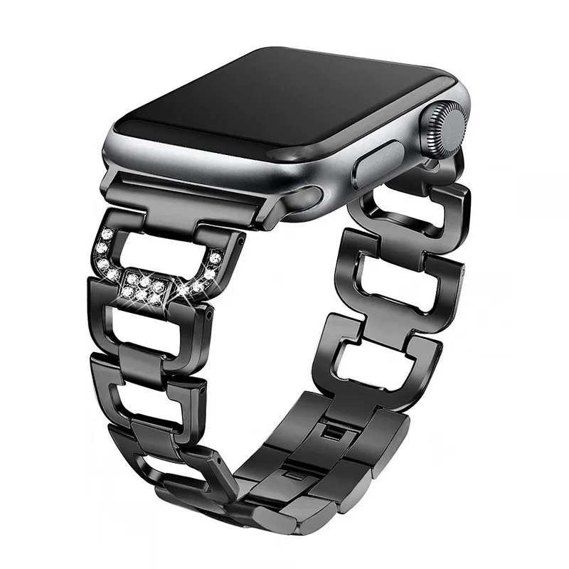 Ремешок из нержавеющей стали для Apple Watch Band черный/серебристый/розовый/золотистый