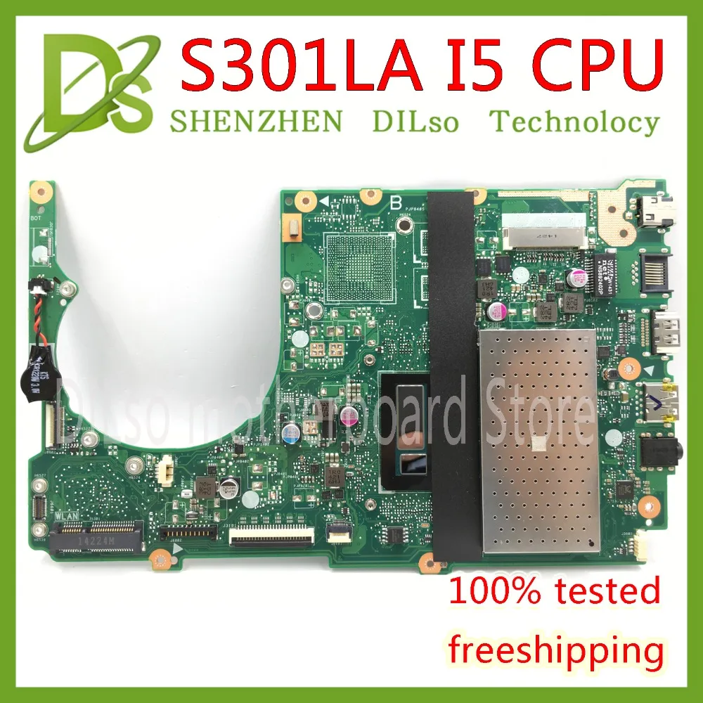 

KEFU S301LA For ASUS S301L Q301L Q301LA S301LA Mainboard I5-4200U 4G RAM Laptop Motherboard LVDS HD Graphics Test work 100%