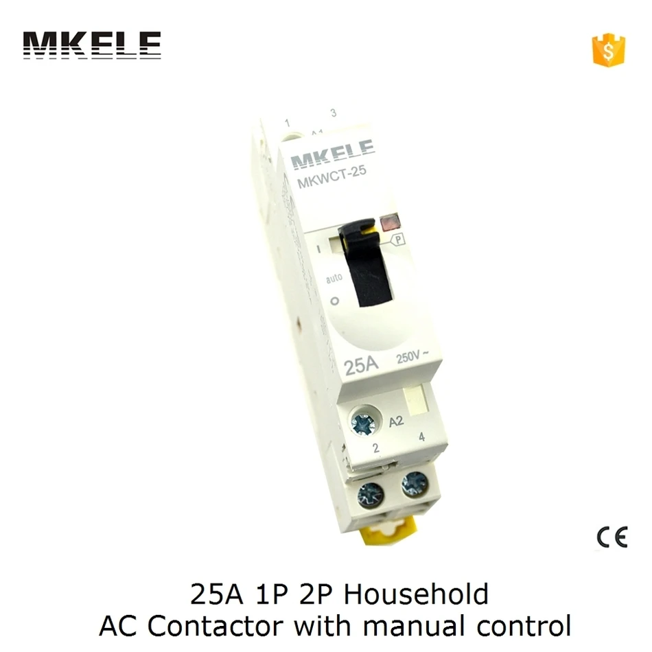2P 2NO Din Rail Ac контактор для дома 24V 25A с ручным управлением|ac contactor|contactor 24vcontactor ac |