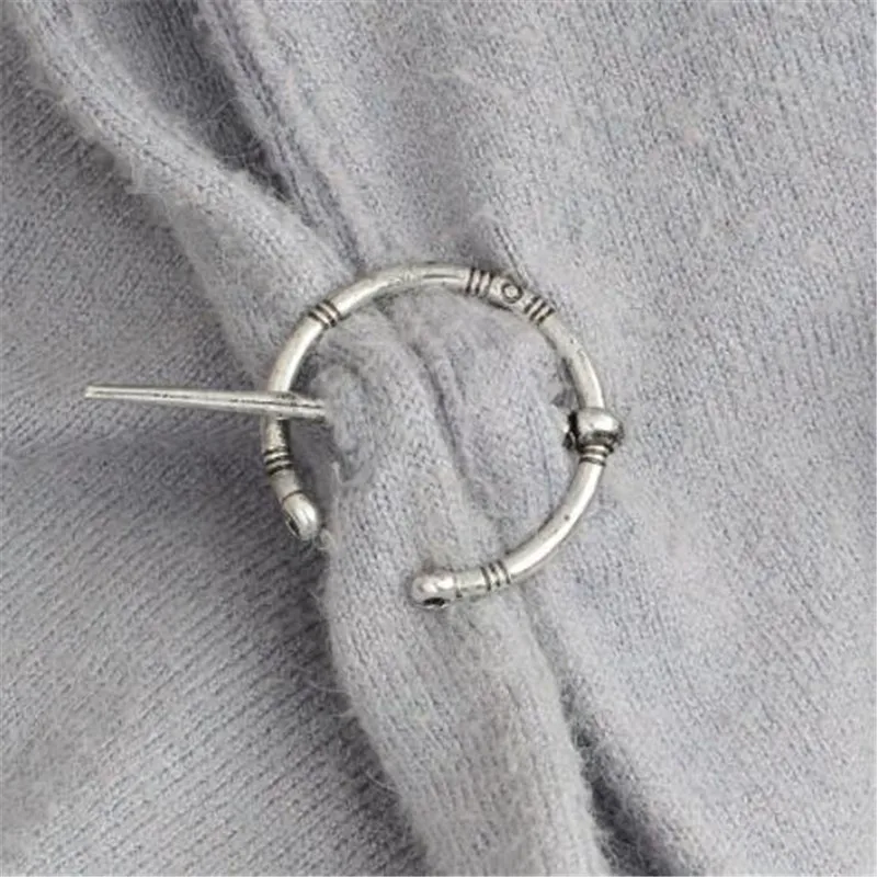 WKOUD Viking Pin Золотая серебряная винтажная кольцевая брошь плащ средневековая