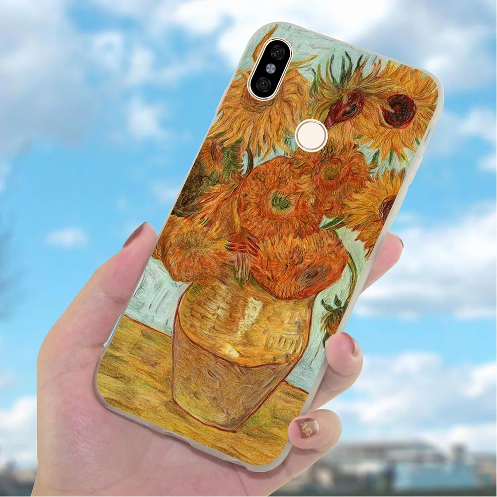 Мягкий ТПУ чехол для телефона Xiaomi Mi A1 Ван Гог A2 Lite 8 9 9se Redmi 4X 4A 5 Plus 5A Prime 6A Note 6 Pro