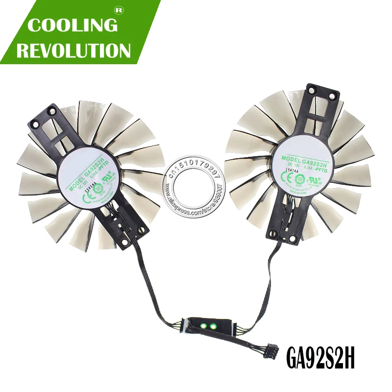 2 шт./компл. GA92S2H 4PIN GTX960/GTX970 VGA охлаждающий вентилятор GPU для MAXSUN JETSTREAM GTX960 GTX980 4G /