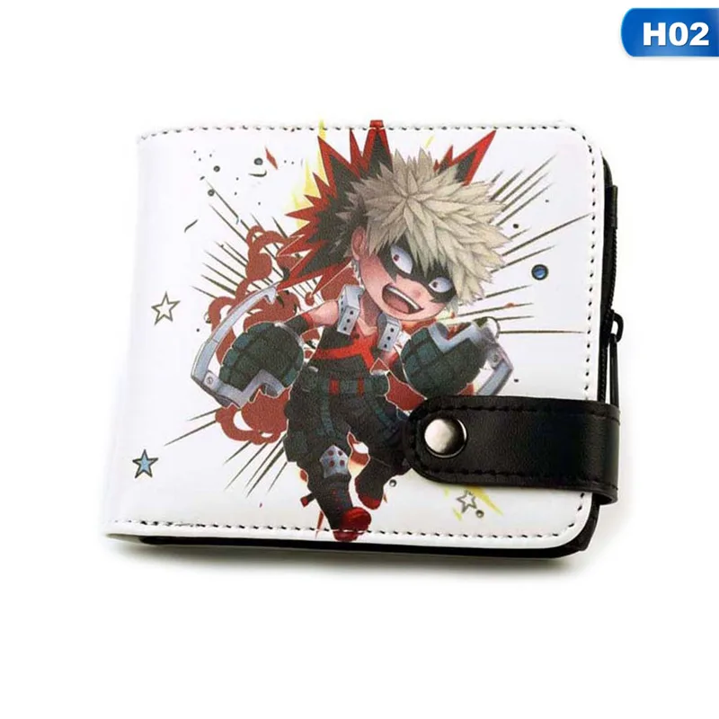 H02 Кошелек My Boku no Hero Academy izku Midoriya, кошелек My Hero Academy, мультяшный кошелек на кнопке, Короткий держатель для карт - Цвет: H02