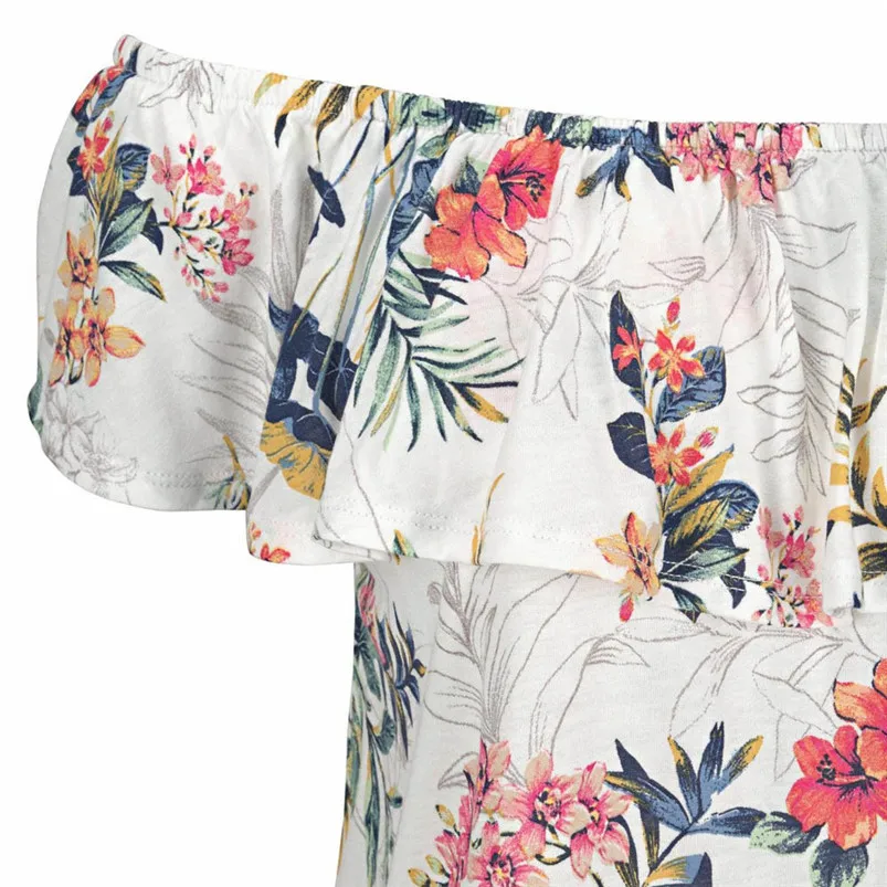 

Summer Women Off Shoulder Printed Beach Jumpsuit Ladies Beach Romper Trousers Backless Sexy Playsuit Beach Party Jumpsuit R21