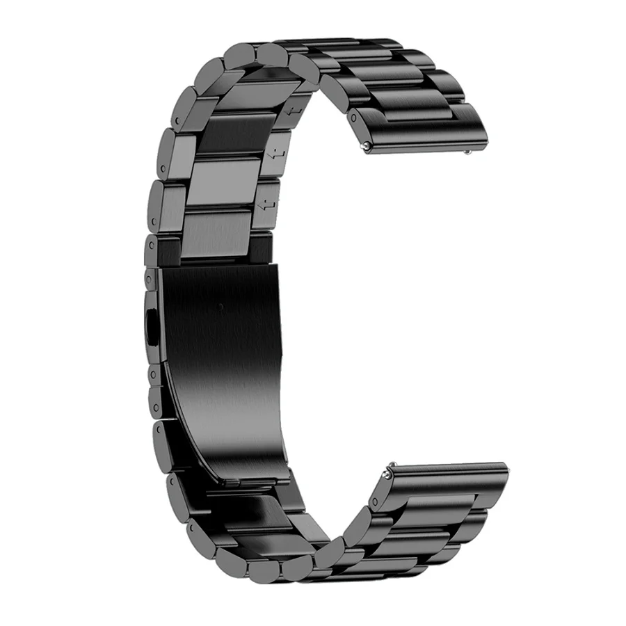 black 16 мм 18 мм 20 мм 22 мм 24 мм ширина браслет из нержавеющей стали для samsung gear Sport S2 S3 Galaxy 42 мм 46 мм ремешок для часов металлический браслет - Цвет ремешка: black