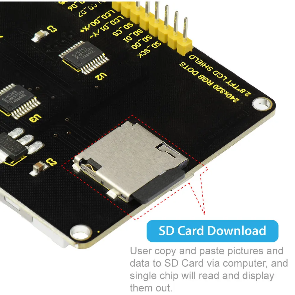 ЖК-экран Keyestudio 5 в 2 8 дюйма 240*320 TFT с мини-слотом для SD Arduino UNO R3 | Компьютеры и офис