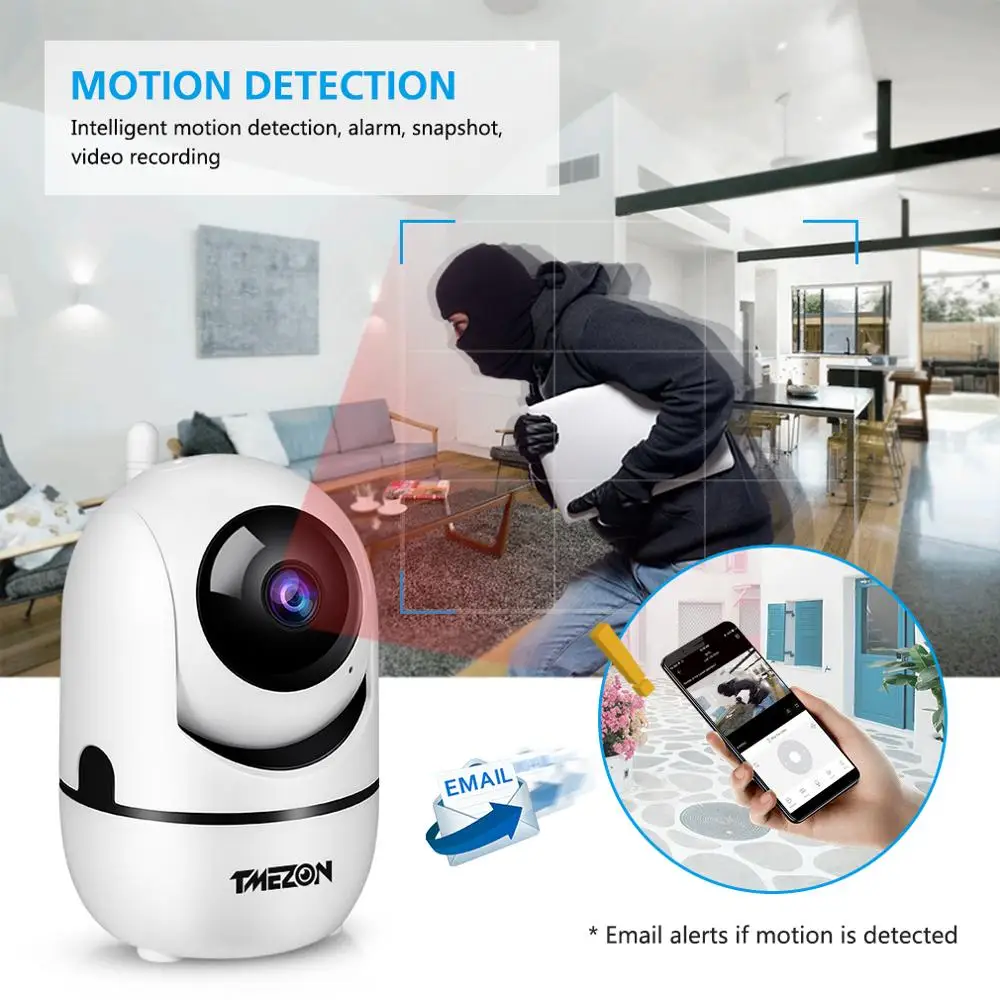 TMEZON 1080P радионяня HD WiFi Беспроводная домашняя безопасность 2.0MP ИК камера