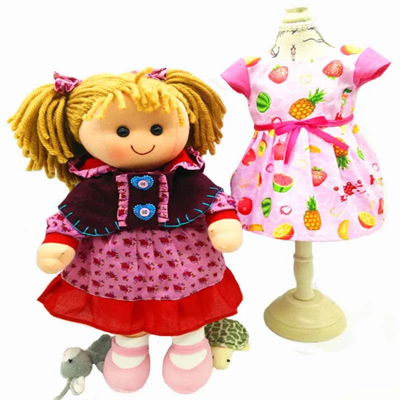 Promotion 15 inch High Quality soft baby rag doll toy for children girls kids christmas doll gift machine washable