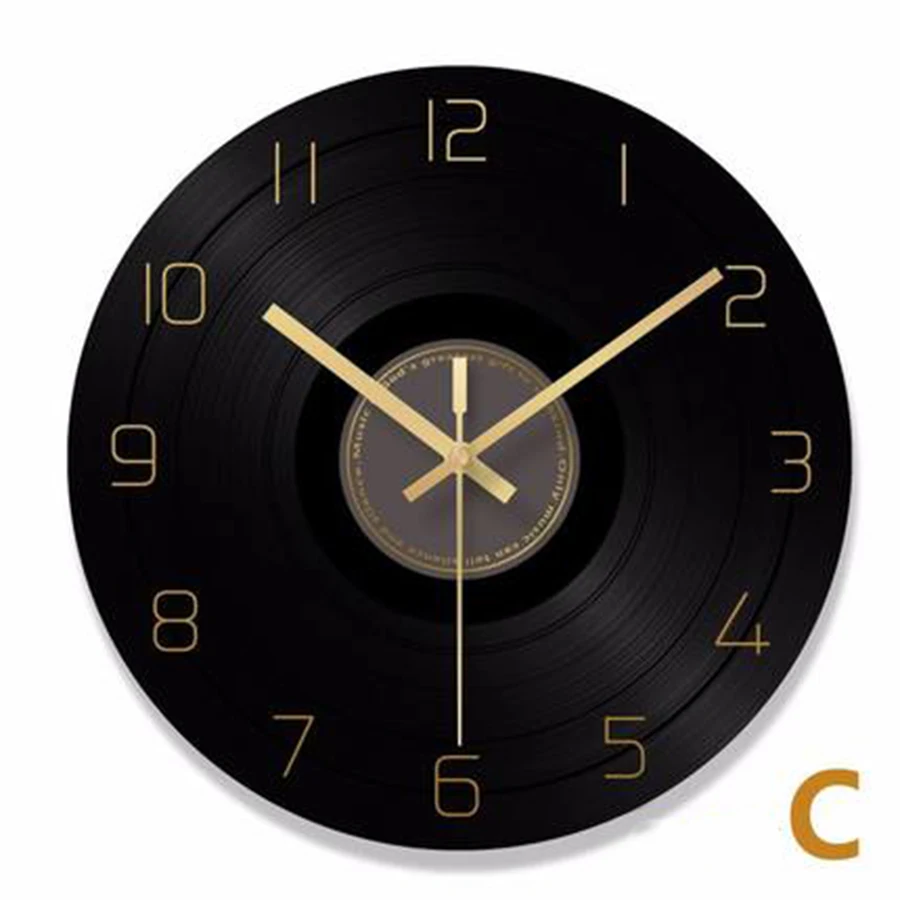 Vinyl Record Wall Clock Retro Industrial Roman Numerals Numbers Black Jam Dinding Unik Vintage Home Decor Kitchen 40C050 | Дом и сад