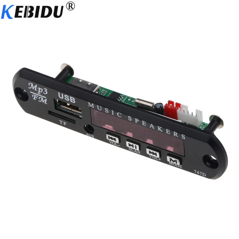 Kebidu 5 в 12 В MP3 декодер AUX 3,5 мм дистанционный модуль TF FM радио аудио MP3 плеер USB для автомобиля дистанционный музыкальный динамик