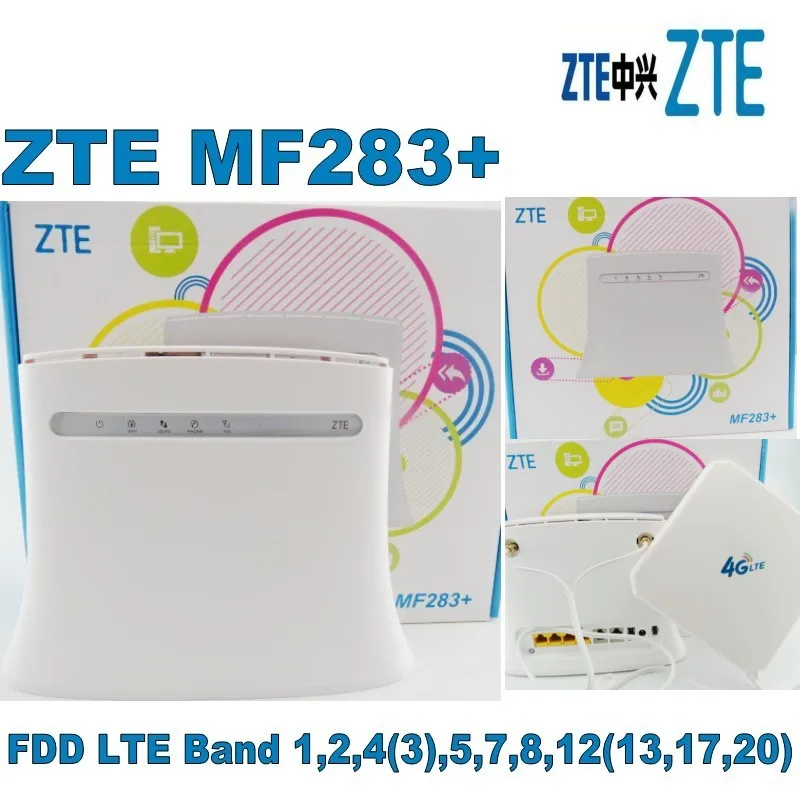 Wi Fi роутер CPE ZTE MF283 + 4G LTE включая антенну 35DBI Gain Mimo хорошая цена антенна большого