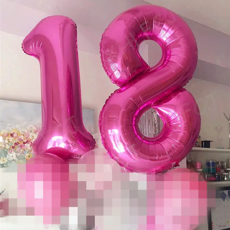 Pink 18 2 шт 40 дюймов Большой номер 25 лет фольга гелиевые шары розовое золото взрослых день рождения Юбилей украшения balaos поставки - Цвет: Pink 18