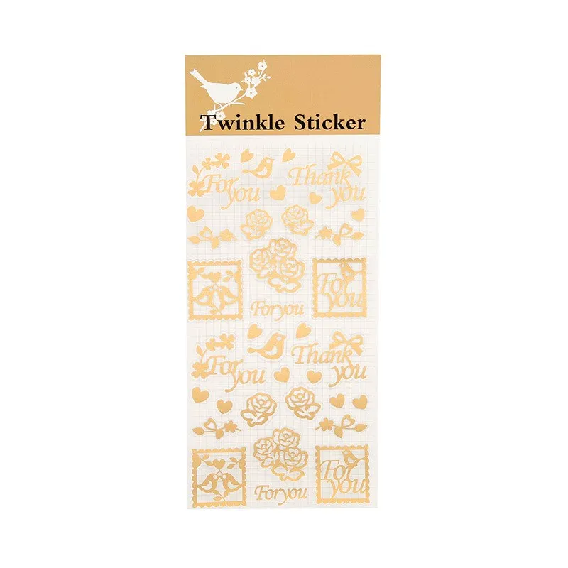 For you 1 шт. Golding Twinkle ежедневные декоративные наклейки из бумаги васи DIY Скрапбукинг этикетка наклейка канцелярские наклейки для дневника, альбома - Color: For you