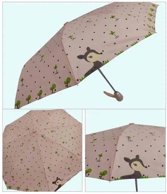 1 шт. Женский автоматический зонт Олень|umbrella rain women automatic|folding umbrella3 fold umbrella |