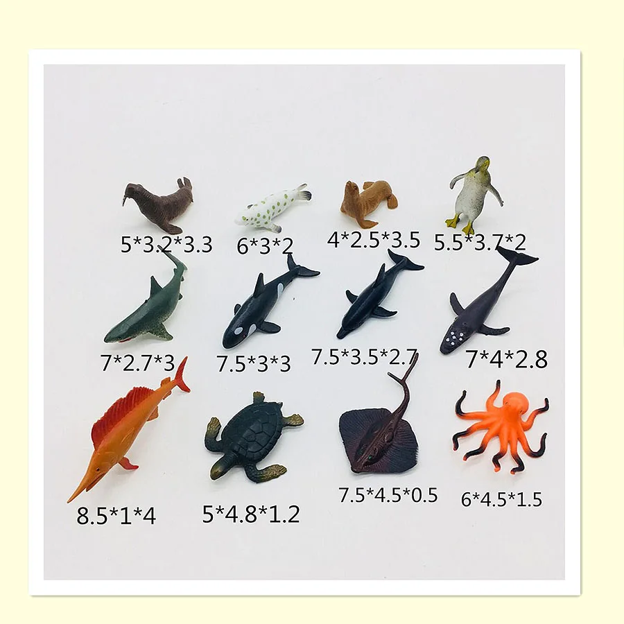 Deep-sea fish 12pcs Подводные глубоководные создания тропическая рыба, Акула экшн-фигурки животных морские создания Развивающие игрушки для детей-разные стили - Цвет: Deep-sea fish 12pcs