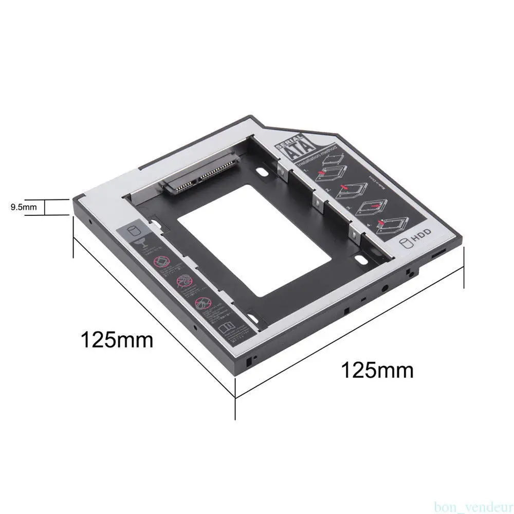9 5 мм SATA HDD SSD жесткий диск Caddy/кронштейн для MSI CR42 (MS 1492) GE72 1795) 2QE 6QD GL72 7RD 1799)|Корпус
