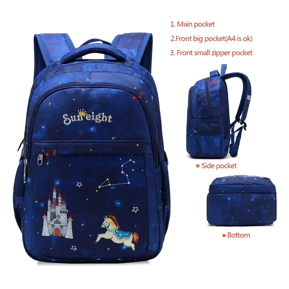 Солнечная восьмерка Lucky Kids мультфильм печать 15 дюймов детская школьная сумка
