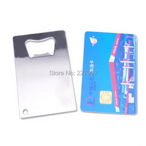 

Freeshipping 100pcs Polybag Packing Wallet Size Stainless Steel Credit Card Bottle Opener