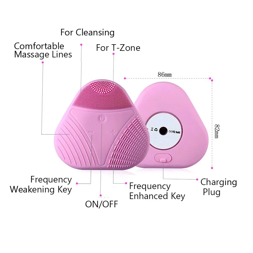 

Mini Face Cleaning Electric Massage Brush Washing Machine Waterproof Silicone Cleansing Tools USB rechargeable face cleaner
