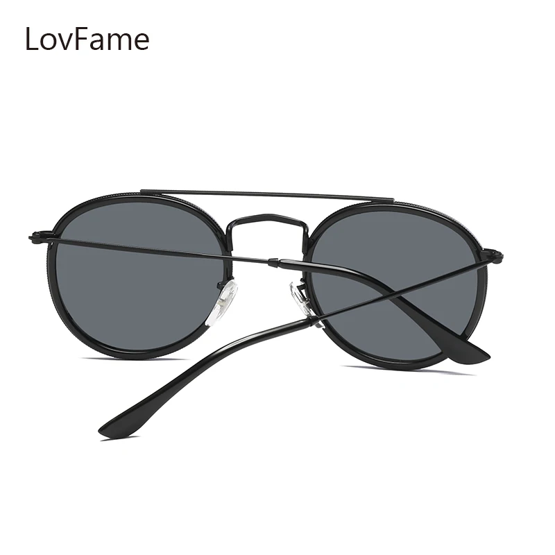 Lovfame Мода 2017 г. круглый Солнцезащитные очки для женщин Cateye дамы Защита от солнца