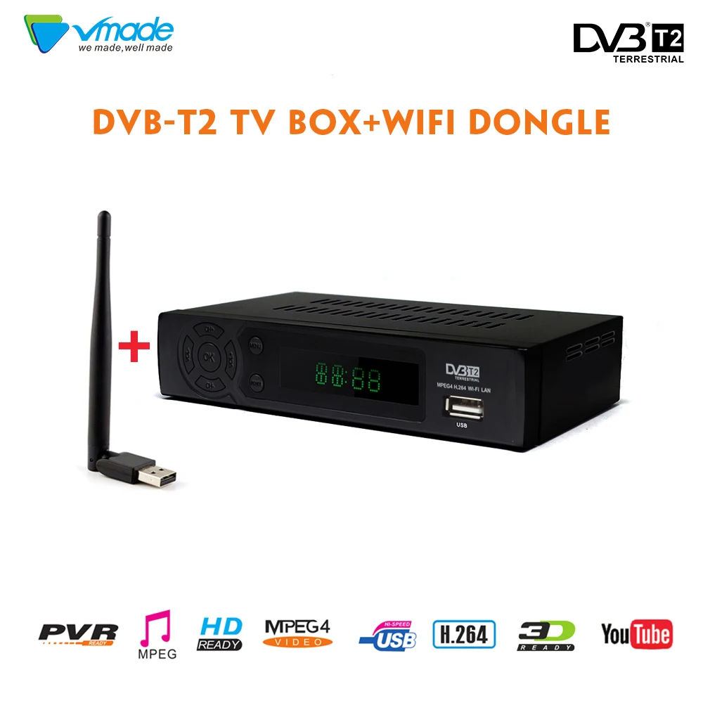 Vmade DVB T2 8939 Высокое разрешение цифровой эфирный приемник видео демодулато