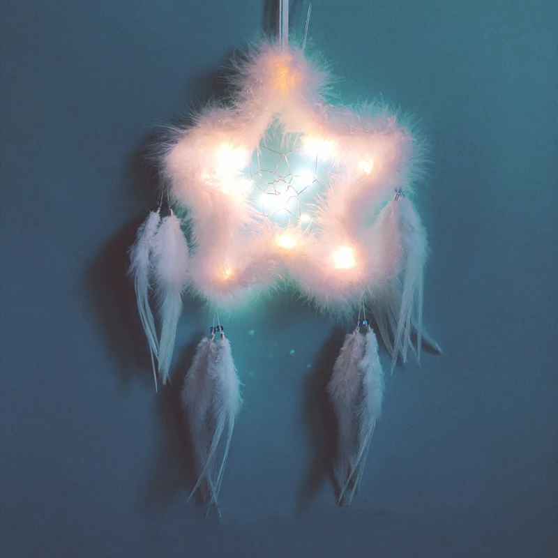 Ловец снов Фея свет перо кулон домашний декор ручной работы ночные светильники