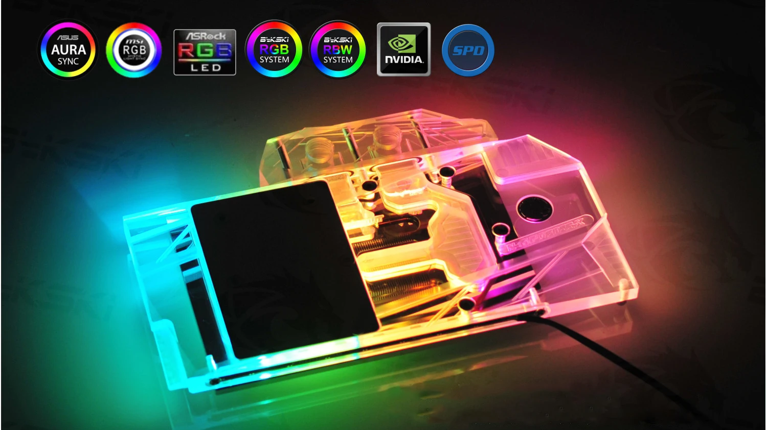 Bykski водного блока использовать для GALAX GAINWARD RTX2060/KFA2 2060 GTX1660 Ti [1-Click OC] Полное покрытие медный радиаторный блок/A-RGB/RGB