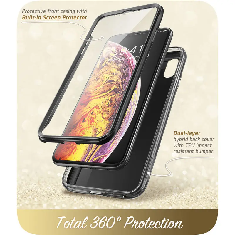 Для iPhone Xs Max Чехол i-Blason Cosmo серия полный корпус сверкающий блеск перо бампер чехол