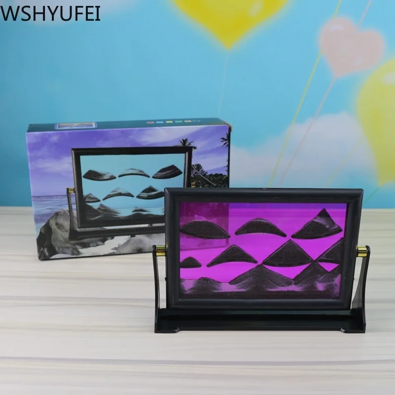 Rotatable Home Decoration Glass Flowing Creative Landscape Painting Birthday Gift Office Living Room 3D Hourglass | Дом и сад