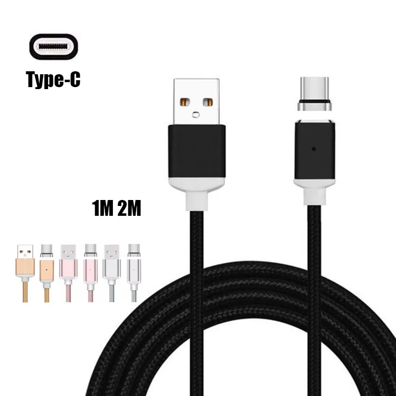 1 2 м Высокое Скорость Тип C USB Магнитный адаптер Светодиодный индикатор Плетеный