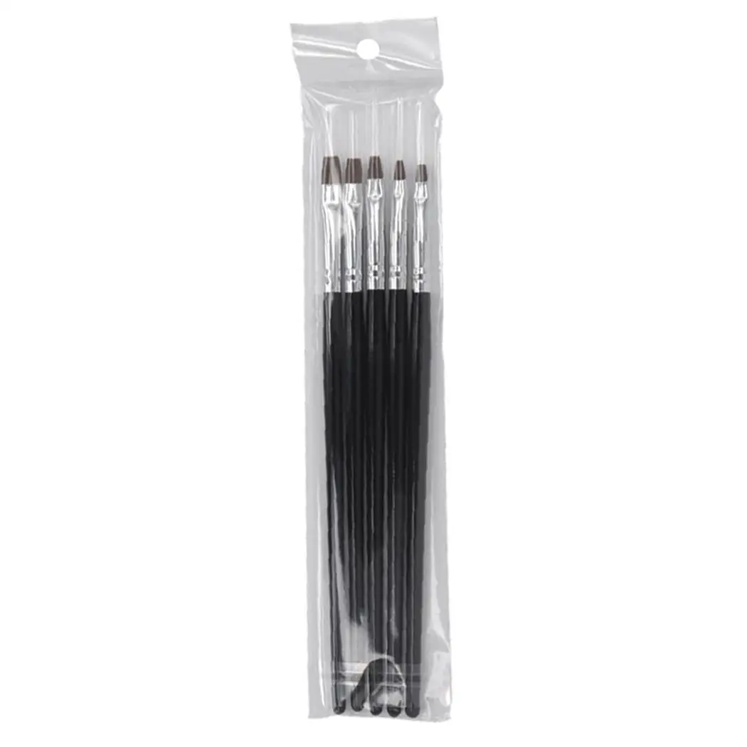 Professional 5pcs Nail Art Brush Flat Pen Painting Tips Dust Clean Builder Acrylic UV Gel Extension Design Tools | Красота и здоровье