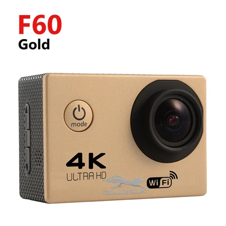 Goldfox F60 F60R Экшн-камера 4K 1080P 60FPS Sport DV 30M Go Водонепроницаемая профессиональная видеокамера для велосипедного шлема, автомобильная камера - Цвет: F60 Gold