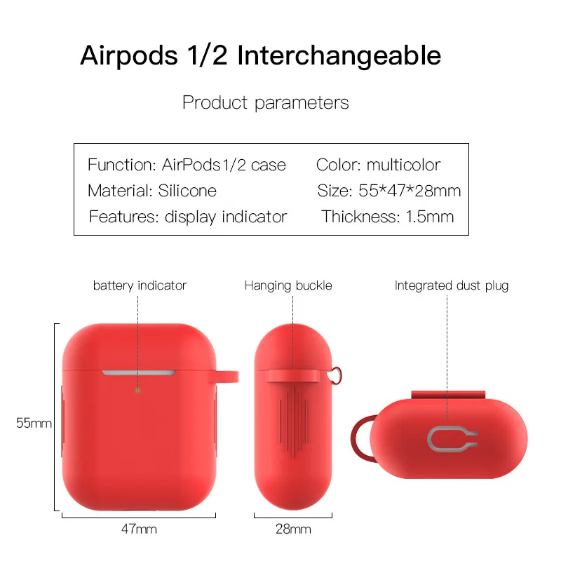 Airpods 1 крышка защитная, крышка полная защитная крышка Портативный Силиконовый чехол для Apple airpods 2 Чехол