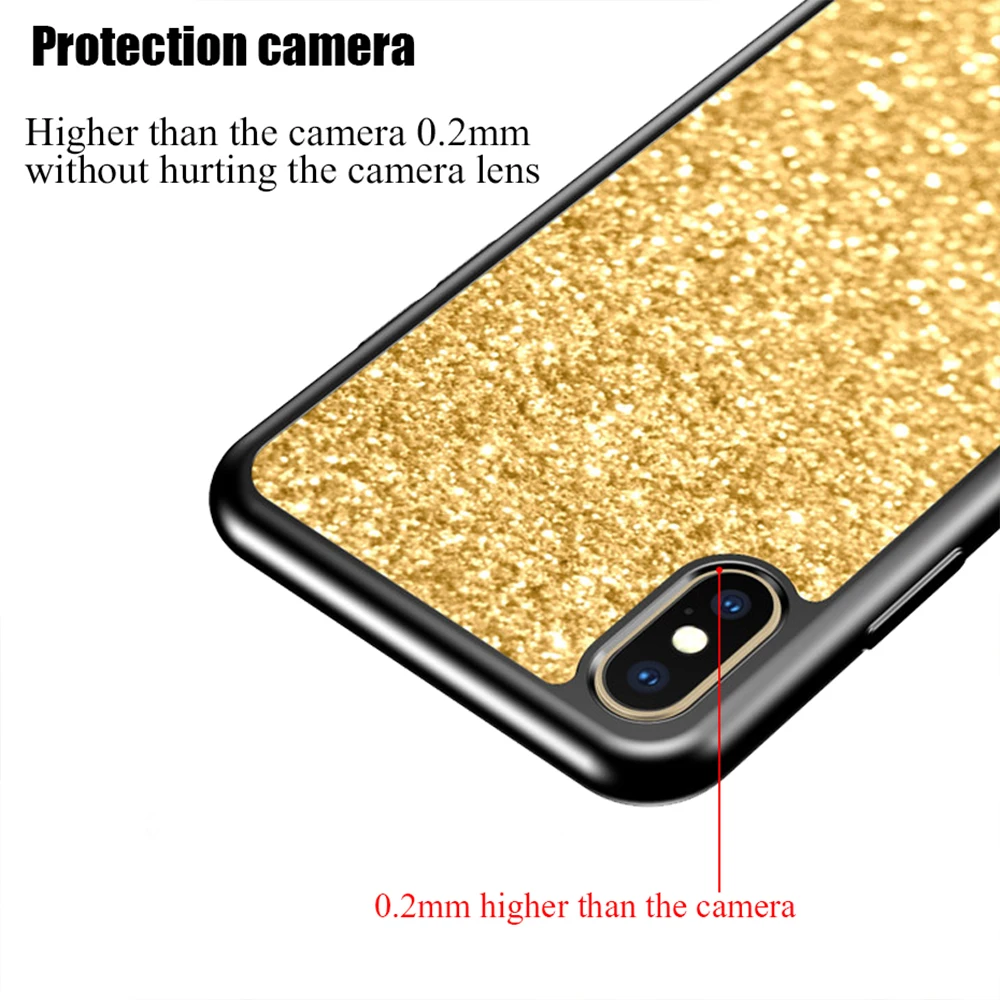 Чехол для Funda iPhone XR X 5 5S 6 S 7 8 XS чехол с блестками мягкий TPU Capa роскошные чехлы