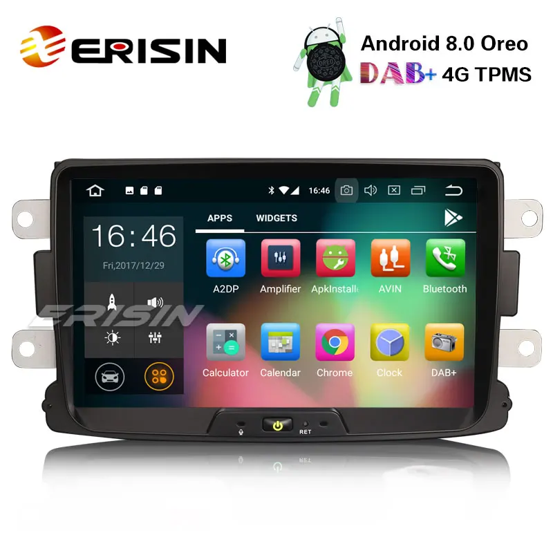 Erisin ES7829D 8 &quotAndroid 0 Автомобильная стерео система 4G TPMS DAB + OBD FM BT gps Navi для Renault Dacia Sandero