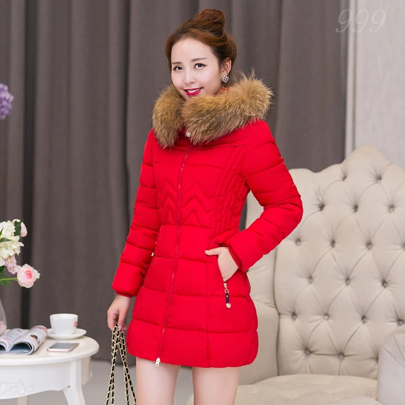 Parka Winter Jacket Women 2017 Female Down Women's Coat Long Cotton Padded Thicken Fur Hooded Clothing | Женская одежда