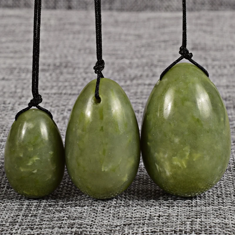

Kegel eggs Set of Jade Eggs 3pcs Natural Helu Jade Yoni Egg Kegel Exercise Massager Women Health Care Benwa Ball