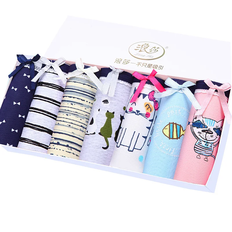 

Женские бесшовные трусики LANGSHA, 7 шт., хлопковые мягкие Повседневные трусики, сексуальное нижнее белье для девушек, размера плюс, M-3XL